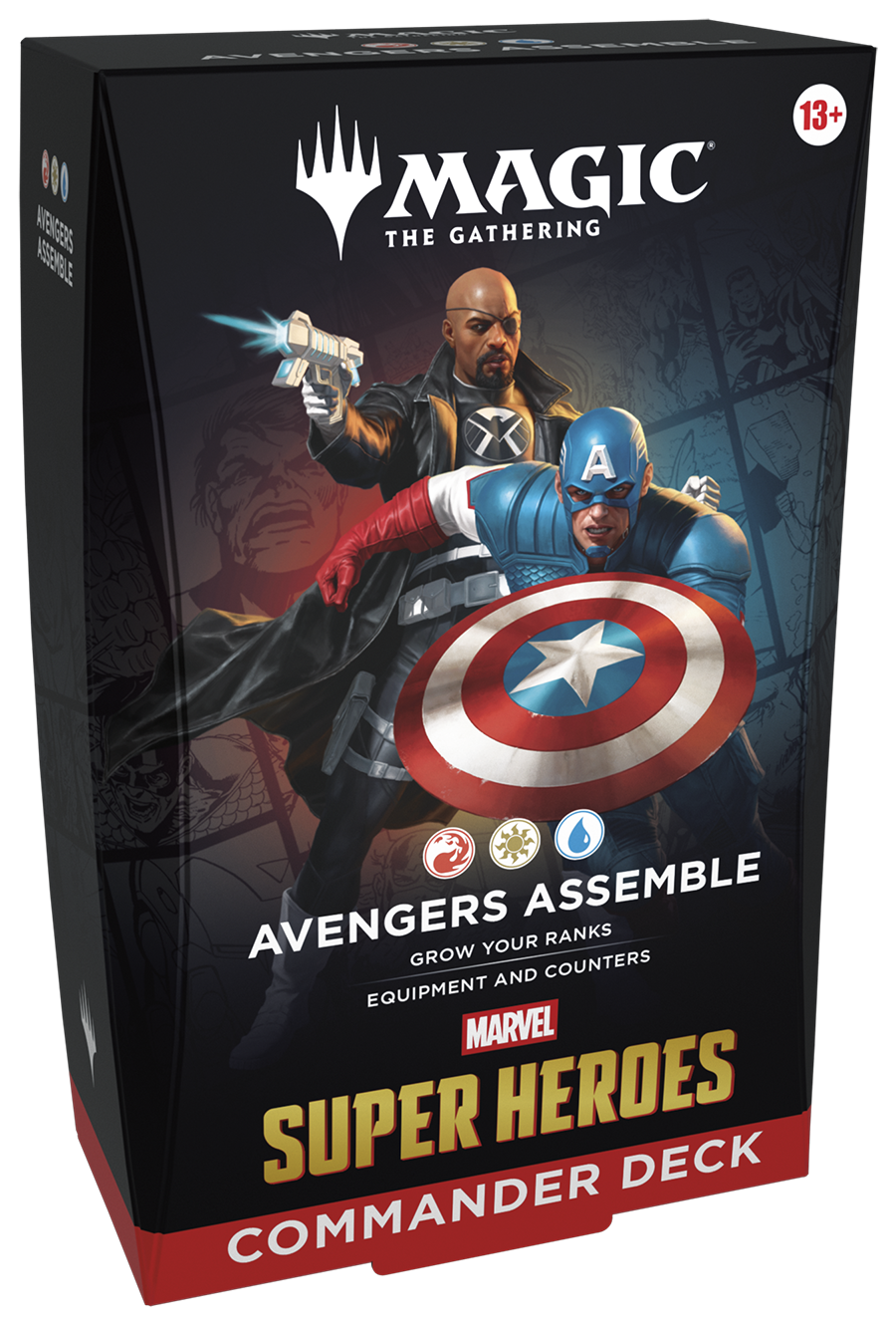 MTG Marvel Super Heroes Commander Deck Avengers Assemble box front (English)
